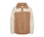Veste matelassée avec accents teddy, couleur cognac et blanc.