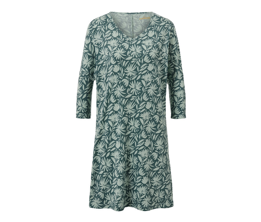 Chemise de nuit, pétrole avec imprimé intégral.