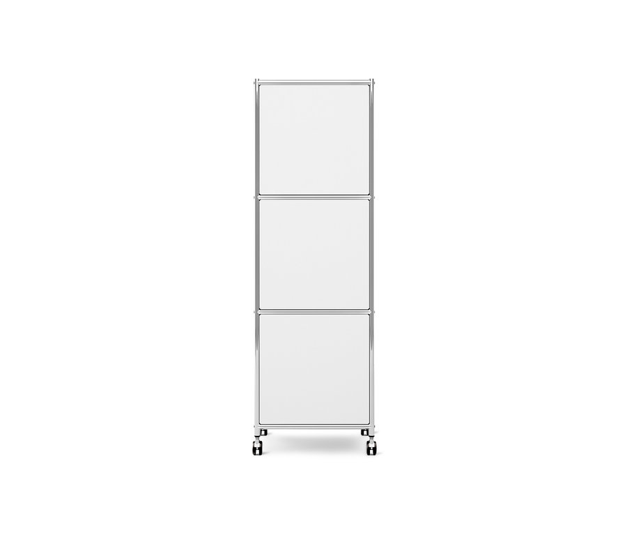 Caisson en métal blanc à roulettes « CN3 » avec 3 portes.