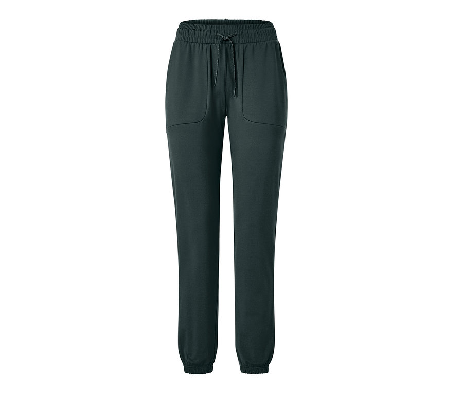 Un pantalon technique thermique vert foncé.