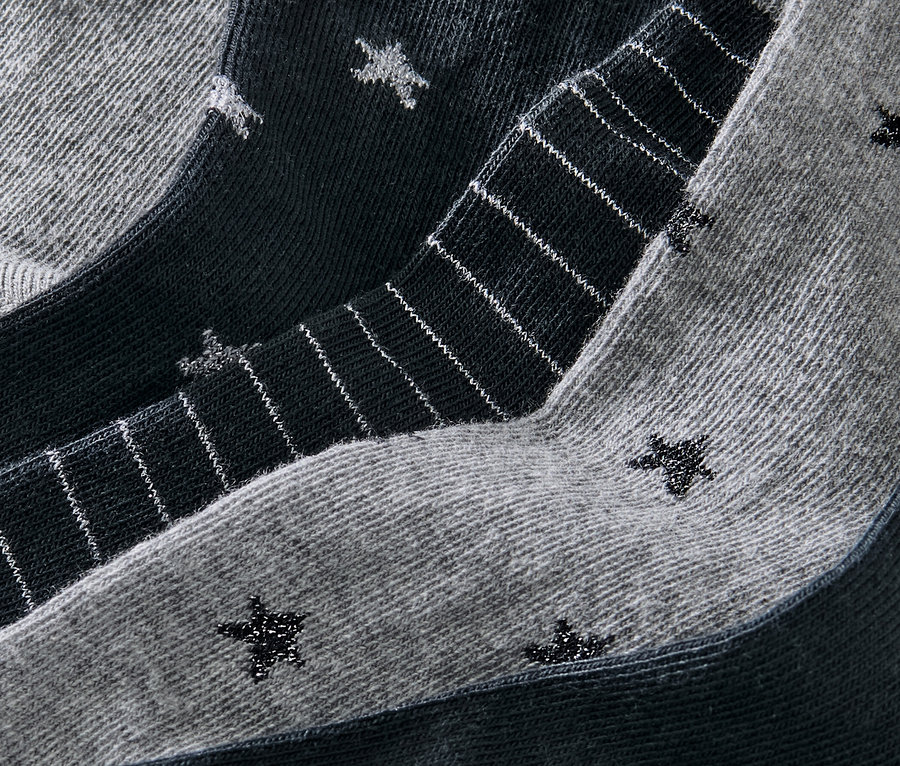 Vue détaillée de 5 paires de chaussettes.