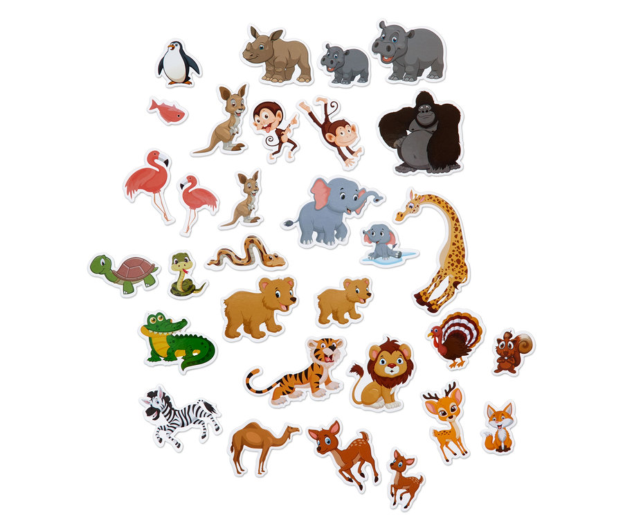 Illustration d'un livre de jeu magnétique avec différents animaux.