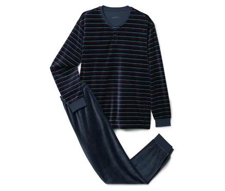 Pyjama rayé à manches longues et pantalon.