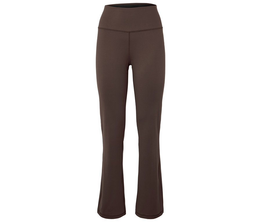 Pantalon de yoga marron à taille haute.