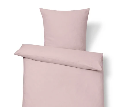 Linge de lit en lin rose, taille standard.