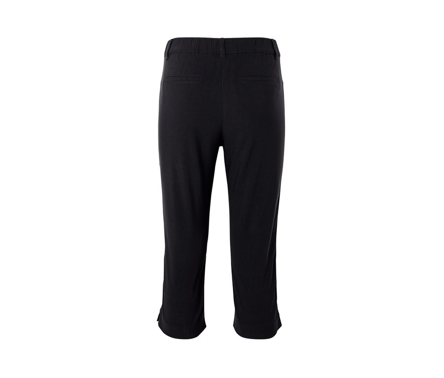 Vue arrière d'un pantalon 3/4 en bengaline noir.