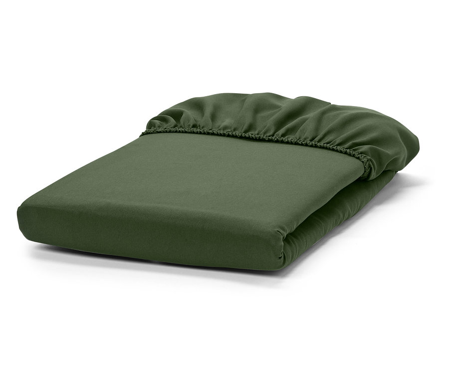 Drap-housse vert plié.