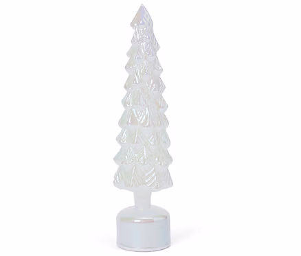 Sapin de Noël décoratif en verre, blanc.