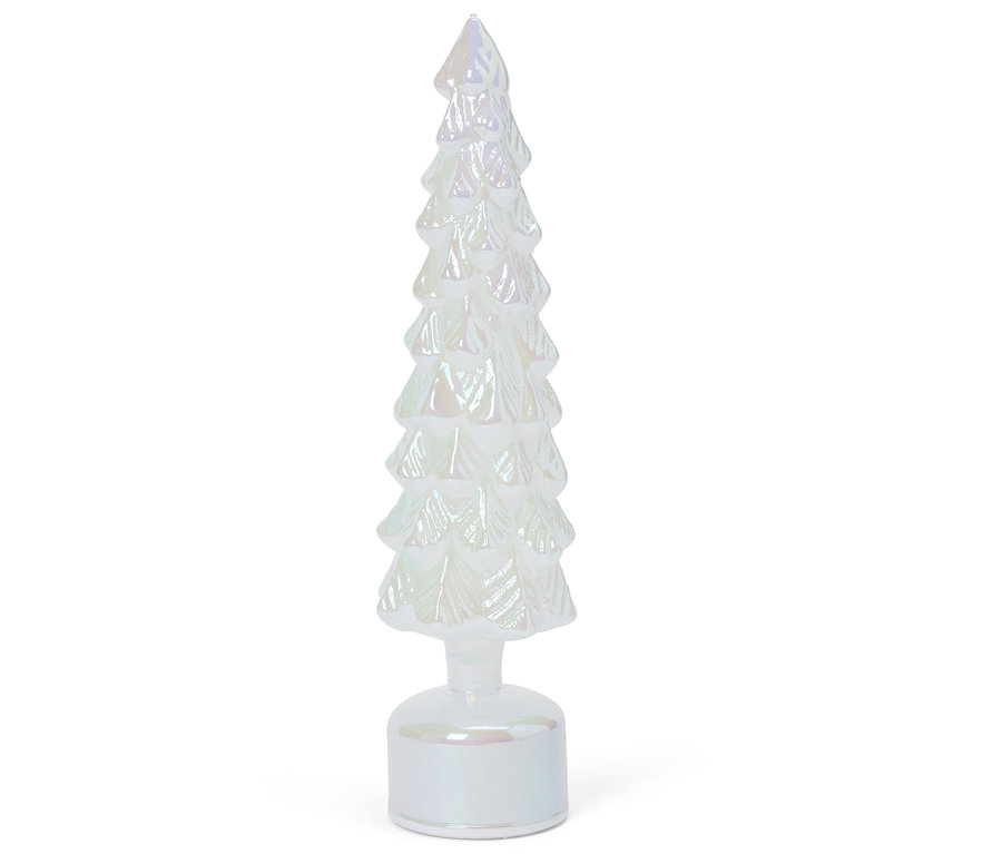 Sapin de Noël décoratif en verre, blanc.