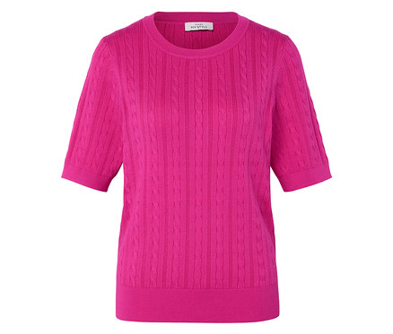 Pull en maille fine avec torsades, rose