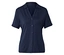 Chemise bleu marine à manches courtes boutonnée.