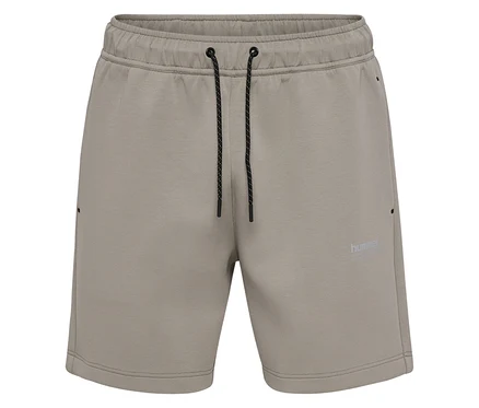 Gros plan sur un short de survêtement HUMMEL pour homme kaki avec cordon de serrage.