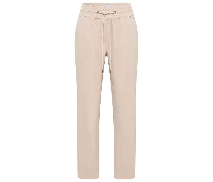 Pantalon de jogging beige CECIL « Tracey » avec cordon de serrage sur fond blanc.