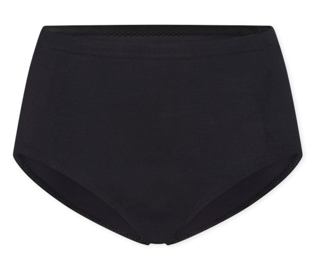 Slip maxi invisible SCHIESSER noir, posé à plat sur un fond blanc.