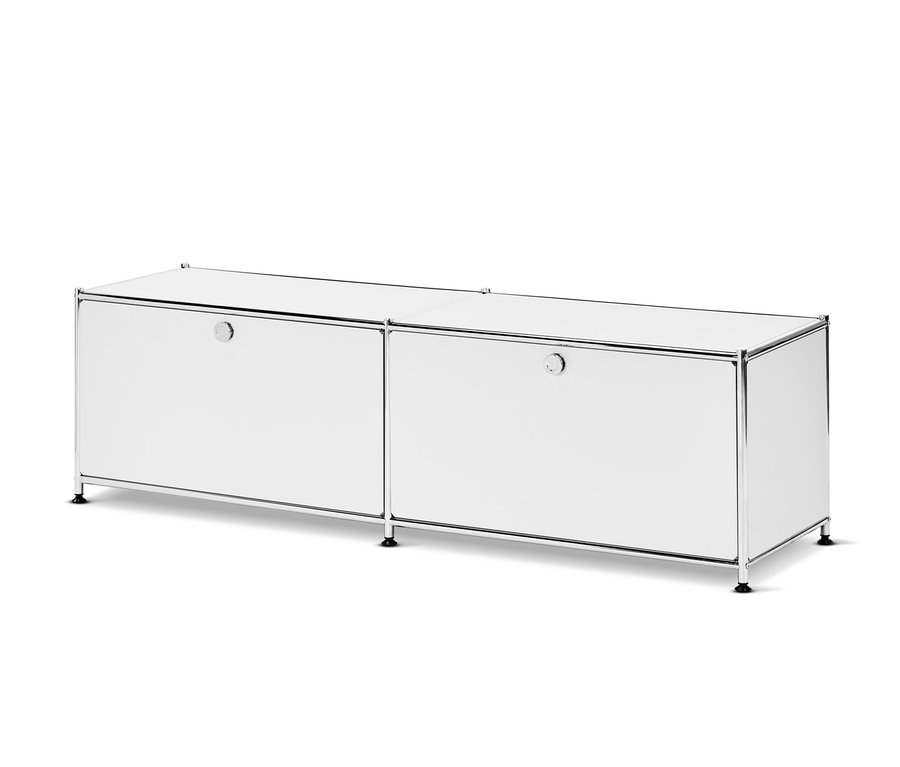 Meuble bas en métal « CN3 » blanc avec tiroirs.