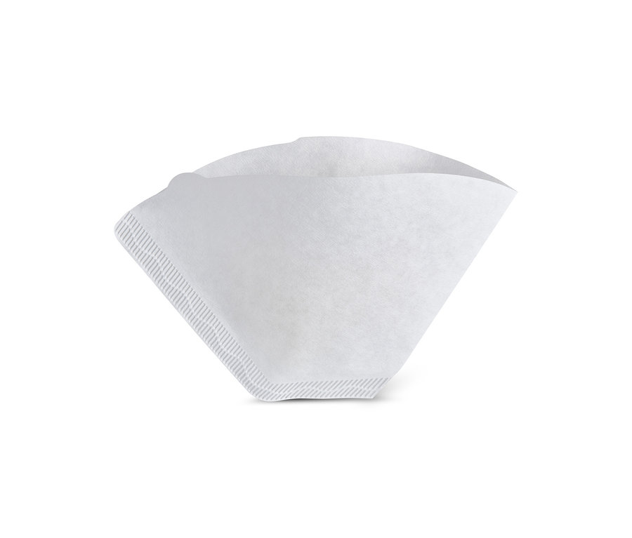 Un filtre à café en papier blanc de taille 4.