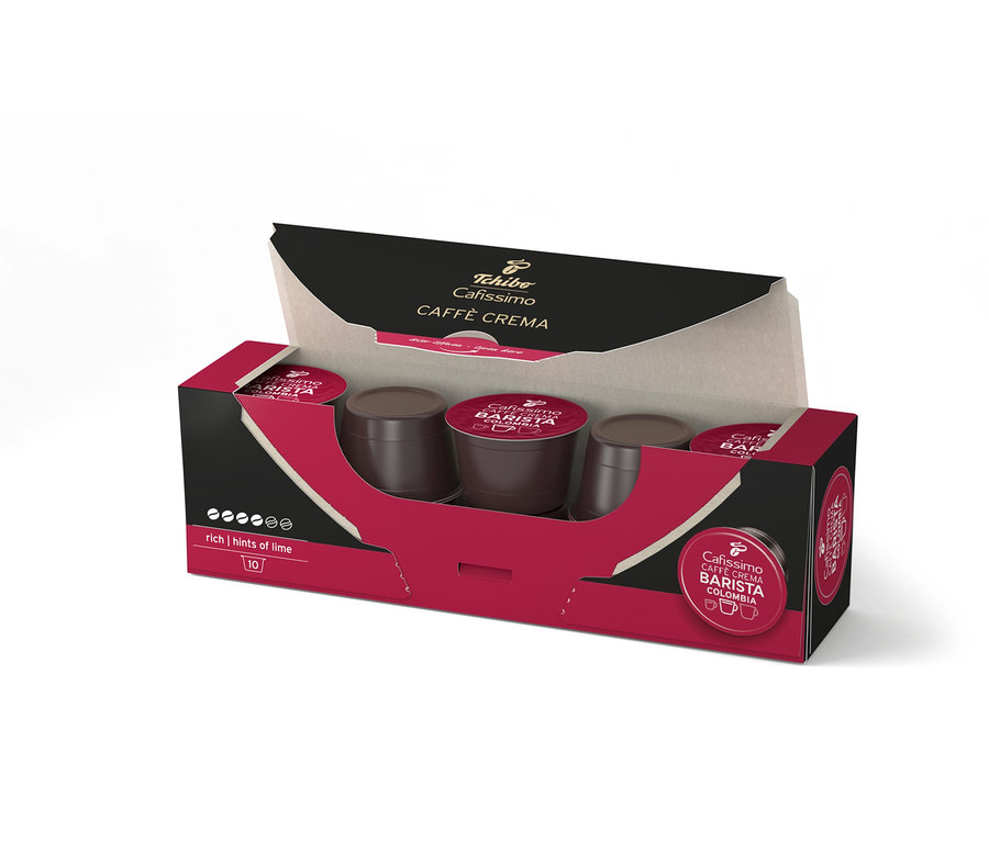Paquet de capsules de café Cafissimo BARISTA Caffè Crema Colombia.
