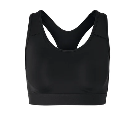 Soutien-gorge de sport noir dos nageur.