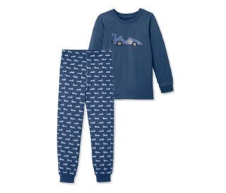 Bleu-blanc avec un motif voiture
