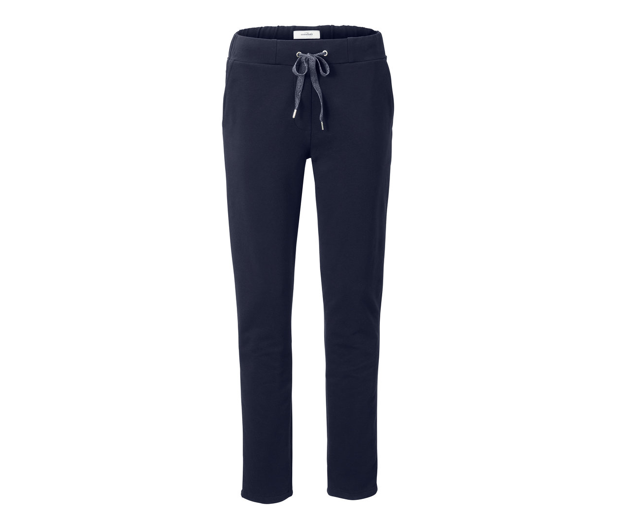 Un pantalon de jogging bleu marine avec cordon de serrage à la taille.