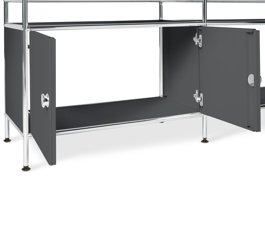 Jeu de portes supplémentaires en métal « CN3 », gris, avec portes ouvertes.