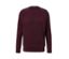 Pull à encolure ronde rouge bordeaux.