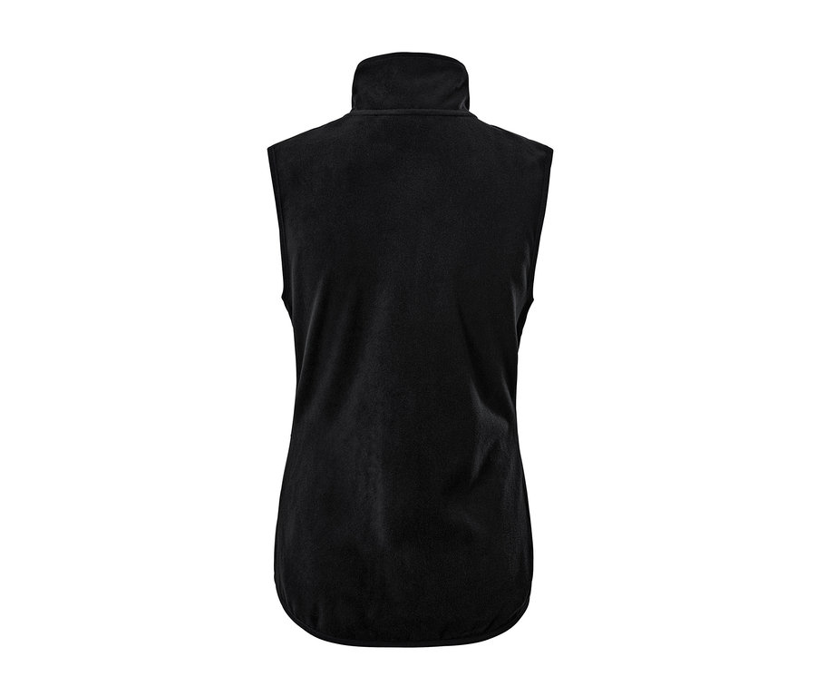 Vue arrière d'un gilet sans manches en polaire.