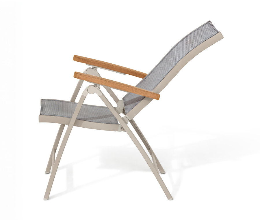 Vue latérale d'une chaise « Liska » avec dossier haut réglable.