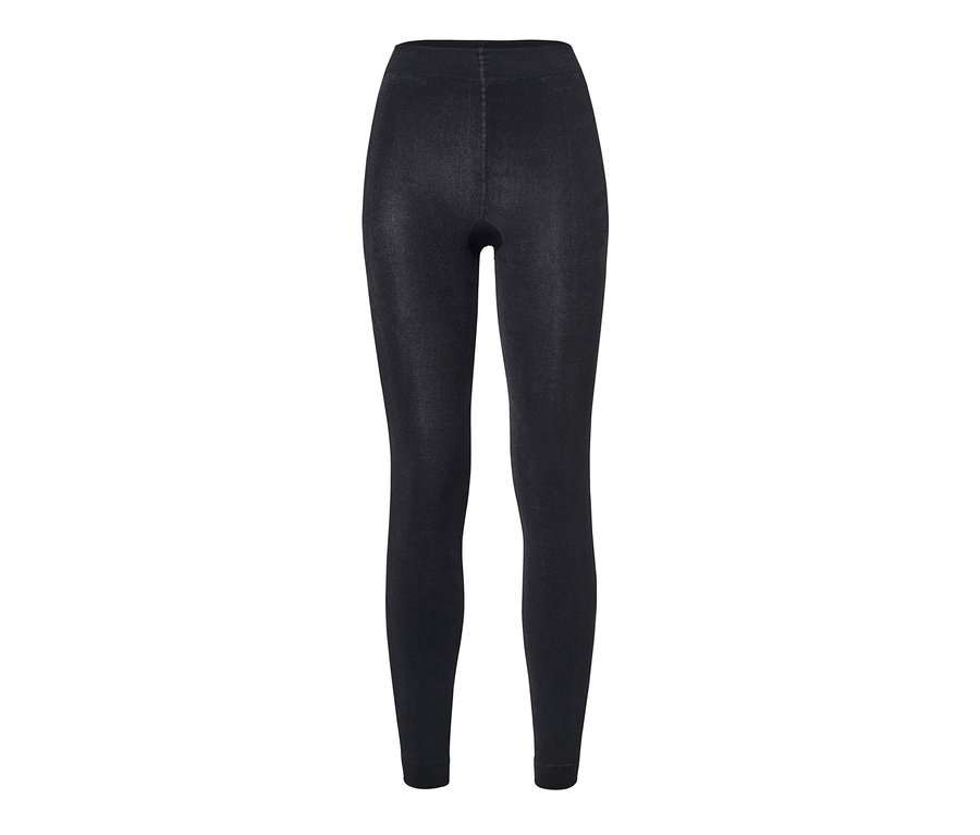Legging thermique noir avec bande scintillante.