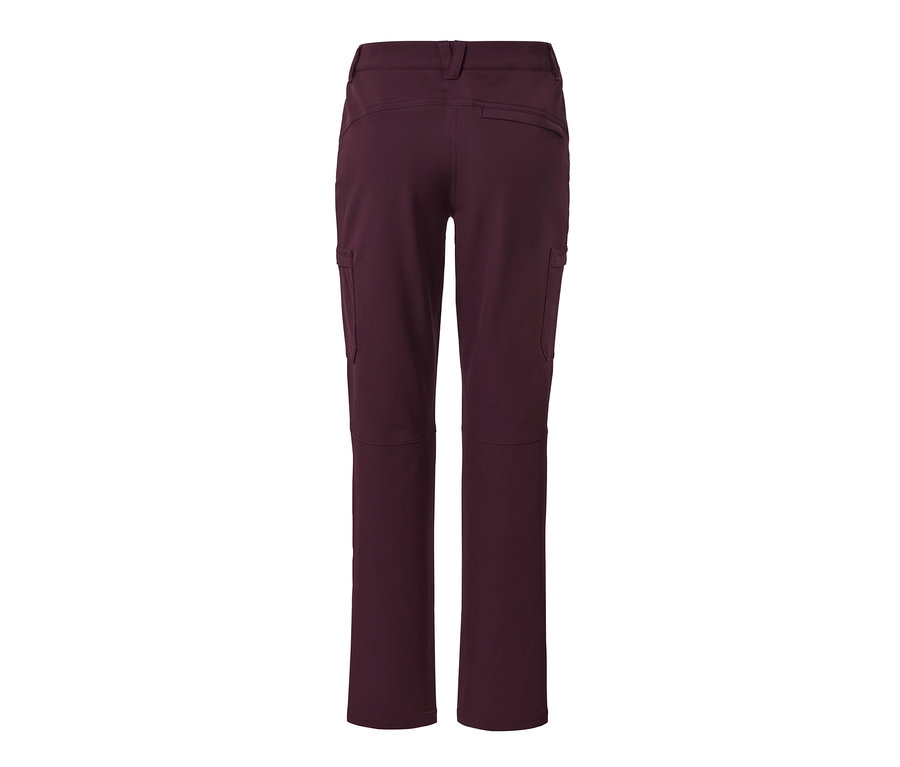 Pantalon cargo softshell bordeaux vu de dos.
