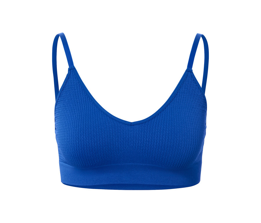 Brassière sans coutures bleue avec structure.