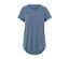 T-shirt long bleu pigeon à manches courtes.