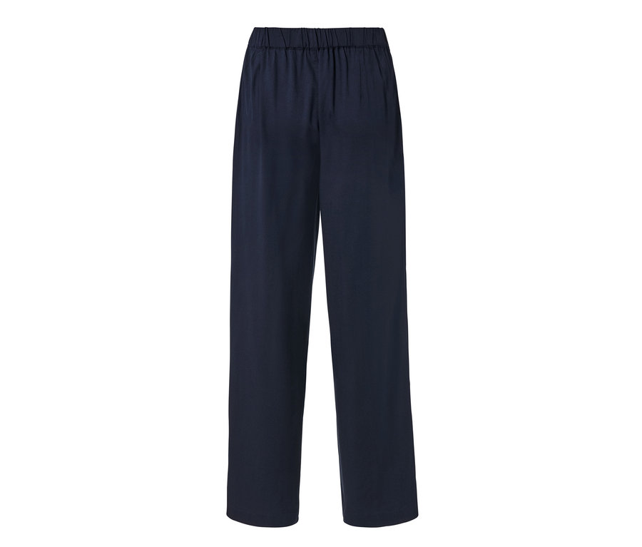 Pantalon tissé bleu foncé.