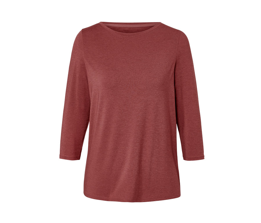 T-shirt fonctionnel terre cuite avec manches 3/4.