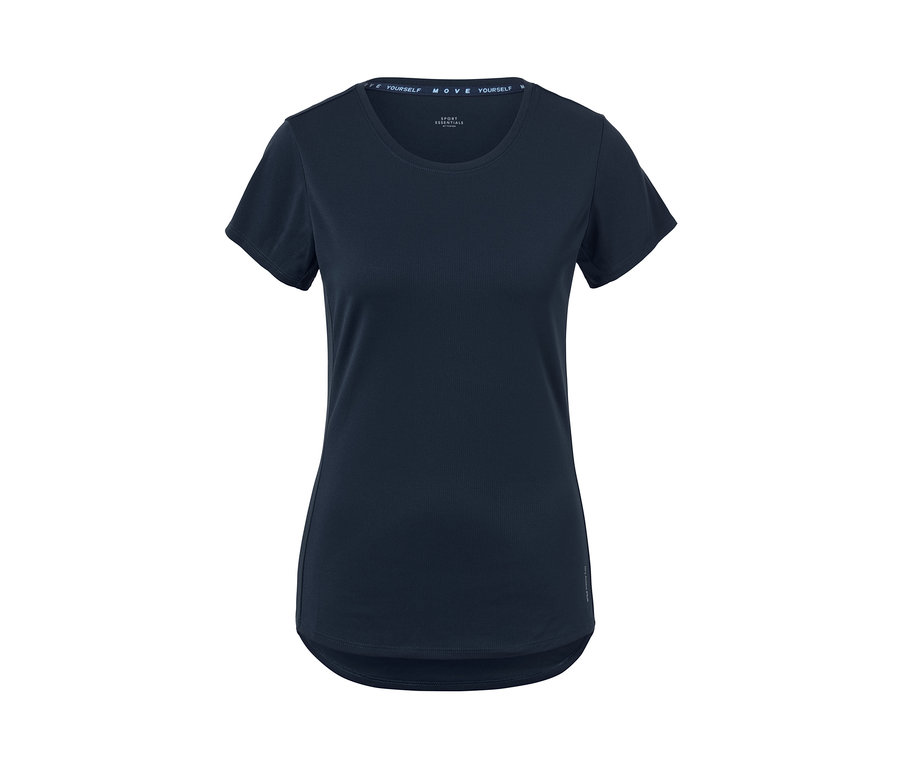 T-shirt technique bleu marine.