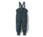 Pantalon imperméable thermique pour tout petit, bleu ardoise, avec bavette et bretelles réglables.