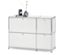 Buffet bas « CN3 » avec 4 abattants, blanc - Blanc mat