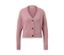 Cardigan rose en grosse maille avec boutons.