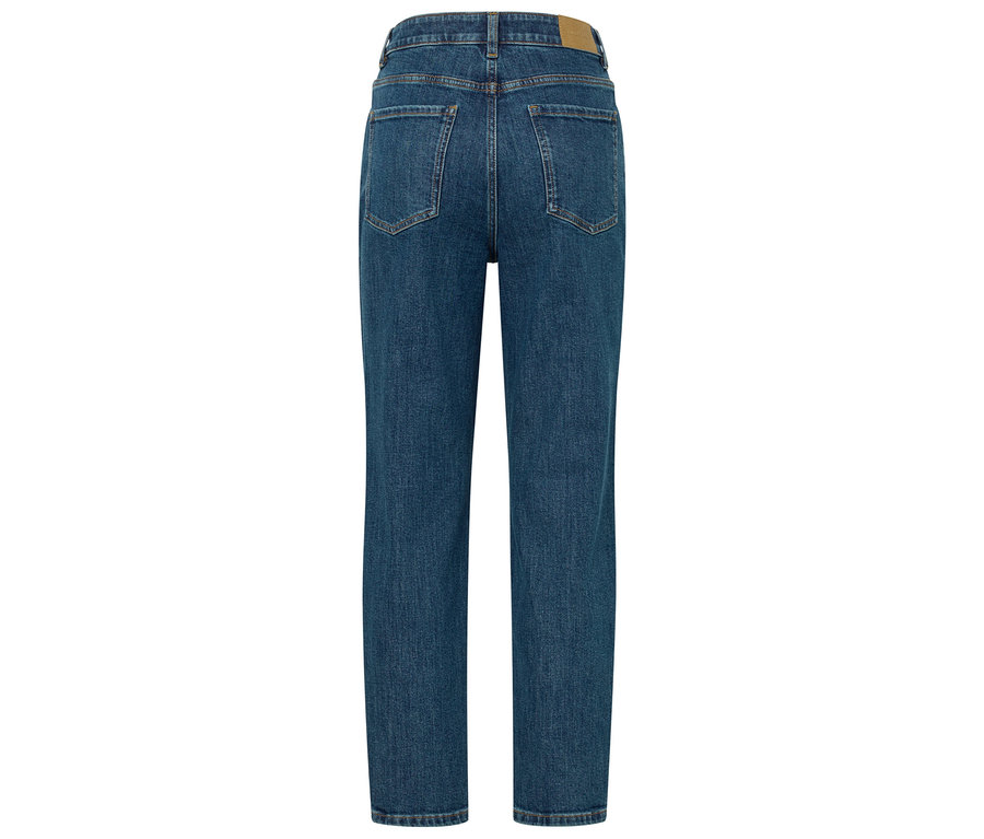 Vue arrière d'un jean Mom Fit »Nyla« bleu.