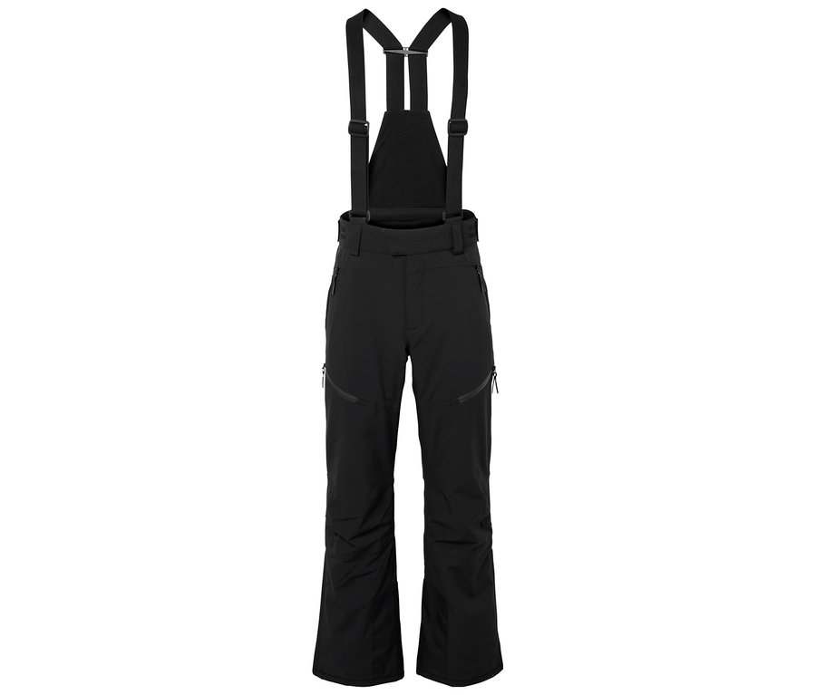 Pantalon noir à bretelles.