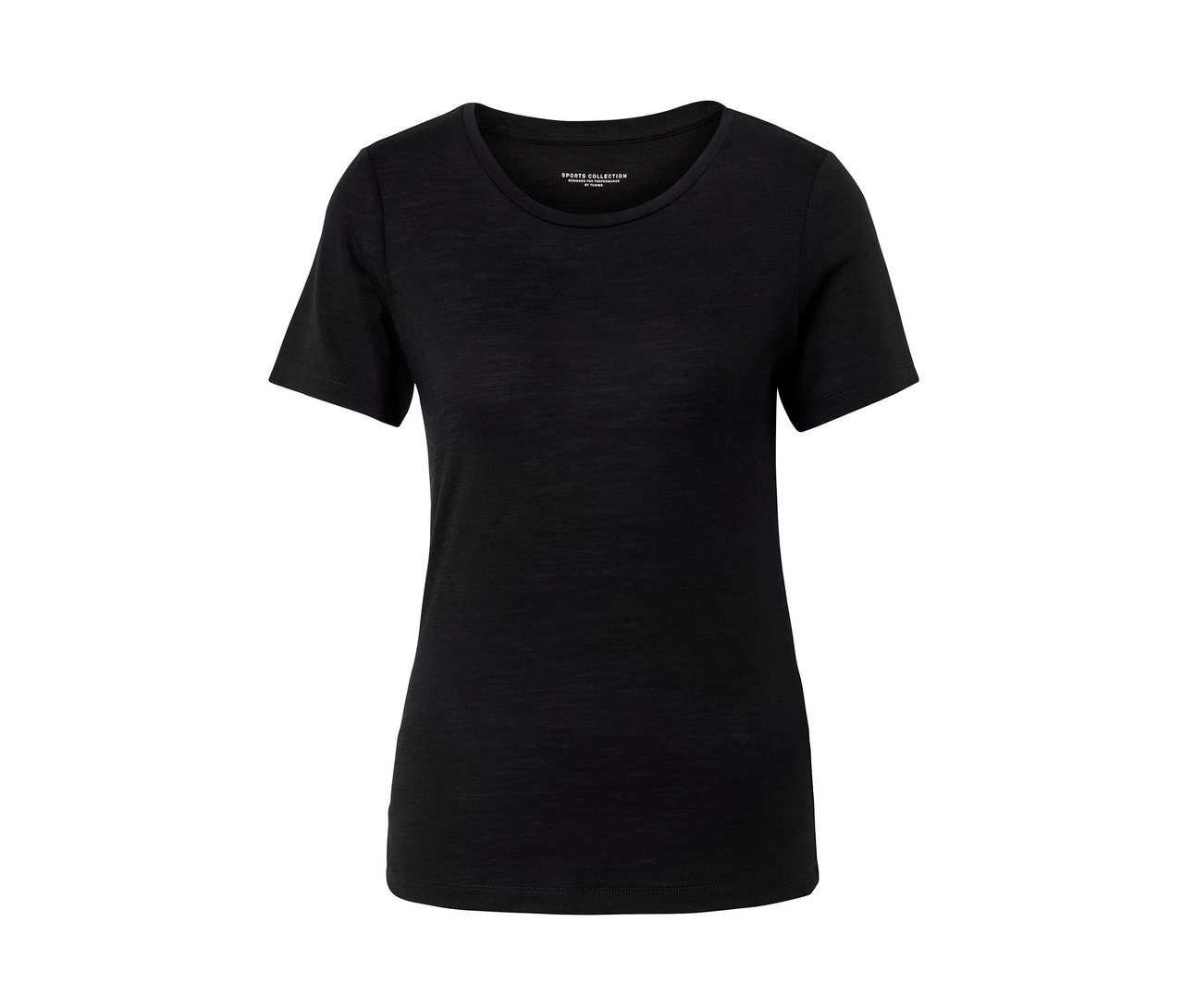 T-shirt noir avec laine mérinos.