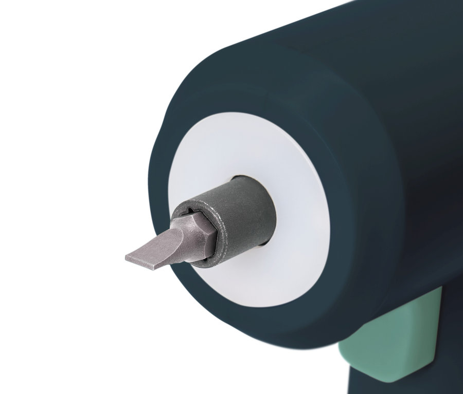 Gros plan sur une mini-visseuse sans fil 3,6 V.