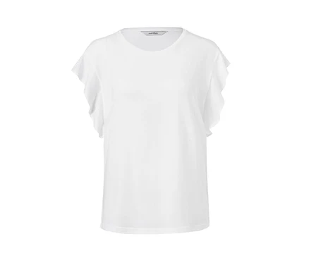 T-shirt blanc à volants.