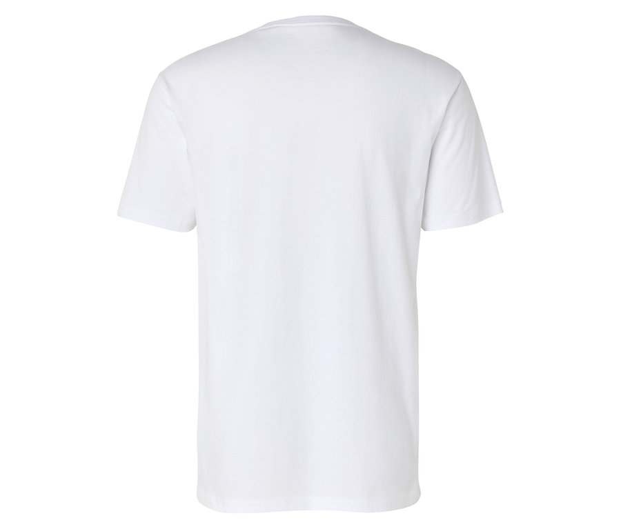 Vue arrière d'un simple t-shirt blanc.