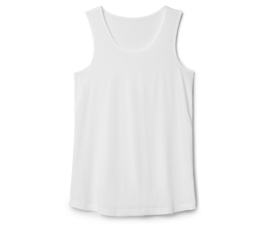 Un débardeur blanc posé sur un fond blanc.