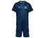 Ensemble maillot HUMMEL pour enfant HMLSHIMMER bleu marine avec numéro 12 et chevrons bleus sur les manches et les jambes.