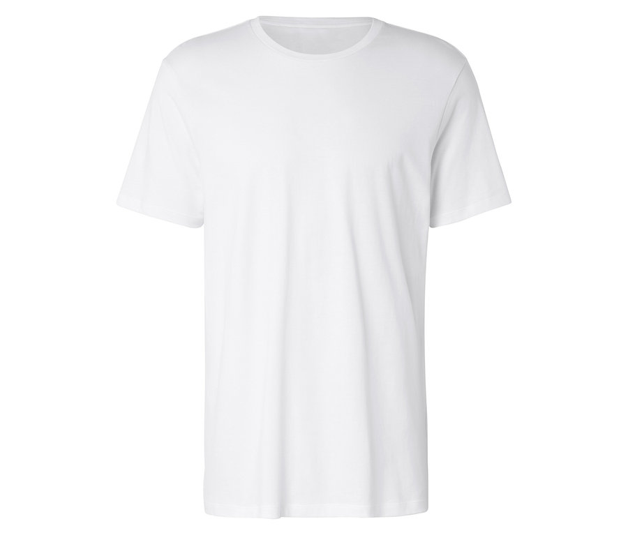 Un t-shirt blanc posé sur un fond blanc.