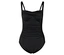 Maillot de bain modelant noir avec bretelles et fronces sur la poitrine.