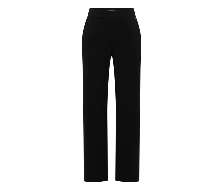 Pantalon en tissu CECIL noir, coupe droite et taille haute.