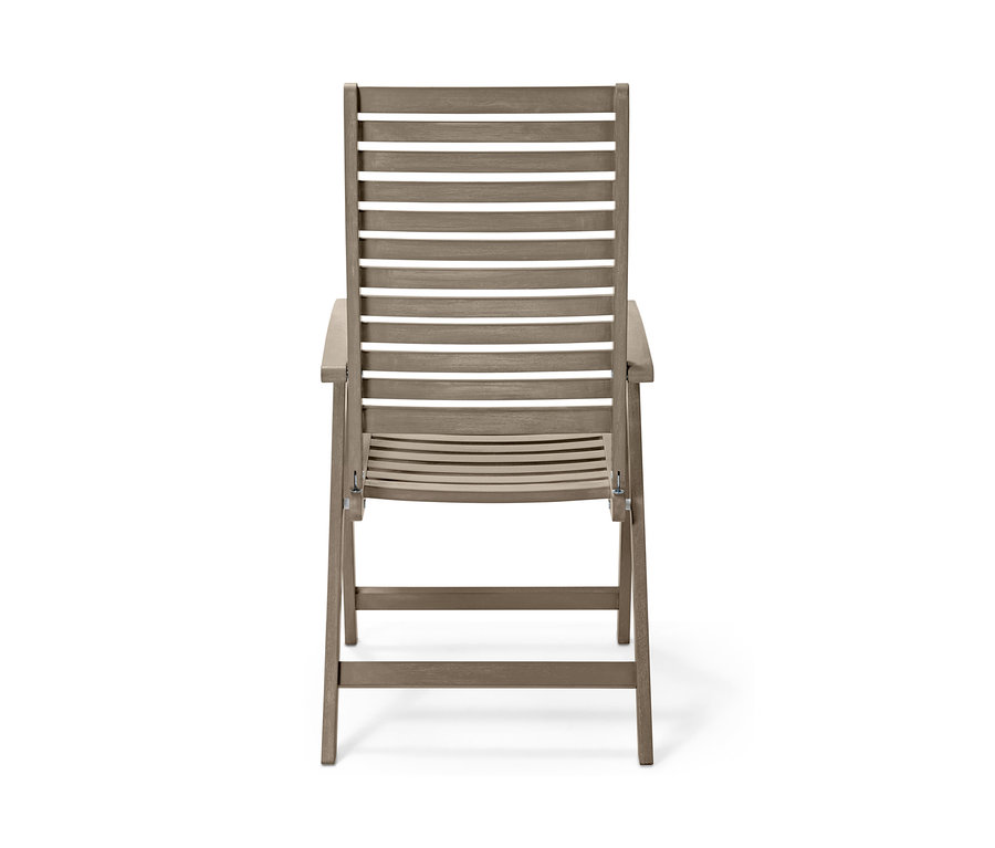 Vue arrière de chaises « Leira » grises avec dossier haut réglable.